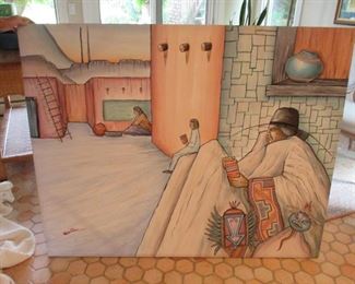 Original Oil Hector Perez With Certificate Of Authenticity Mexican Scene