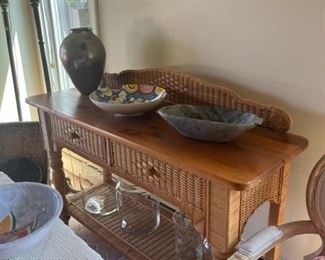 Rattan 2 Draw Console Table and More