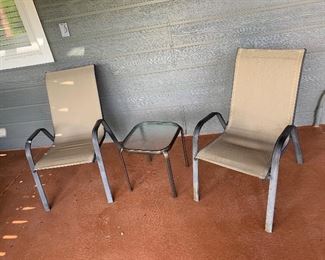  Patio chairs and table 