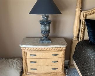 Second nightstand and lamp 