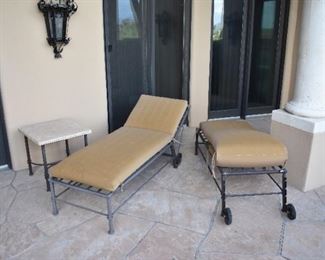 Rolling patio chaise lounges