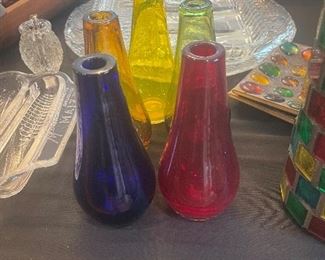 Colorful glass vases 