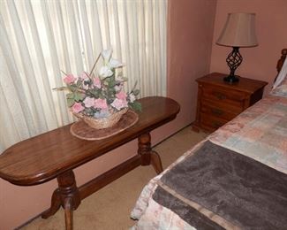 Oak sofa table...heavy and rock solid  $65