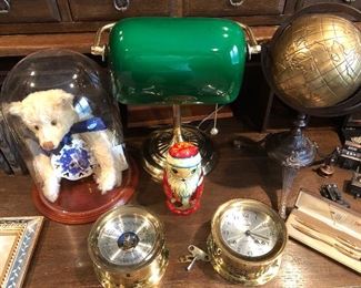 Air Guide Clock (with Ship Bells) and Barometer, Desk Lamp...