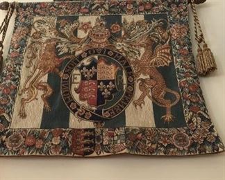 Large Tapestry: "Honi soit qui Male Pense"  : Shame be on whoever thinks ill of it (medieval ruling class in England...