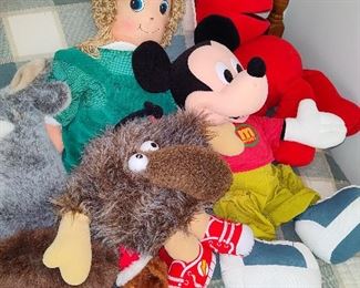 Stuffed Animals: Elmo, Mickey Mouse
