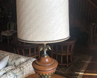 One of a pair of Stiffel Lamps 
Wood and Brass