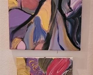 Pair of abstract oil paintings