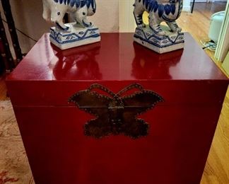 Small red lacquer chest