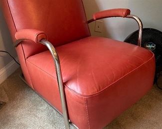 Mitchell Gold Bob Williams Dean Leather Crimson chairs - 2 available - 34"H x 26'w x 38"D, (Retail $2,700-$3,700),  was $999 per chair , NOW $799 per chair