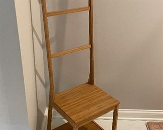 Tall back chair w/ towel rack,  $40