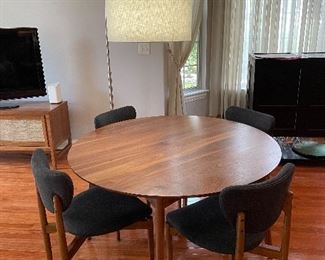 Walnut table from Room & Board(+ two leafs) and 6 chairs from West Elm, 48" x 29"H,  $1599 