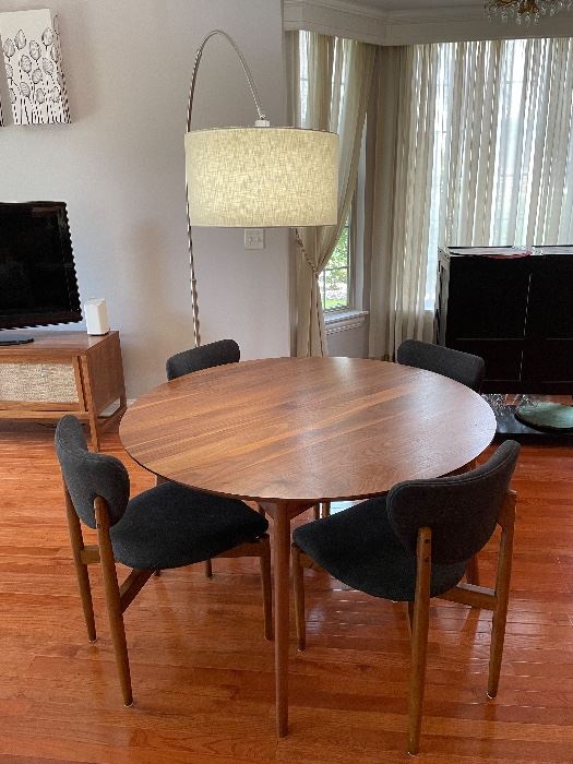 Walnut table from Room & Board(+ two leafs) and 6 chairs from West Elm, 48" x 29"H,  was $1599, NOW $1499