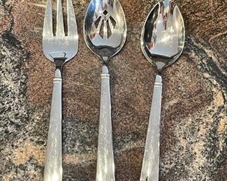 Reed and Barton serving fork and spoons,  $10