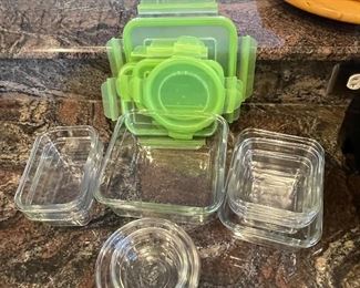 Glass lidded storage containers,  $20