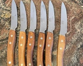 6 steak knives,  $12