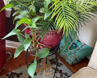 Live greenery planter and stand,  $25