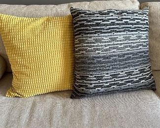  Gold pillow, $12., Grey pillow $8