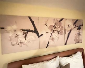 Set of 3 floral branch pictures, approx 62"L,  $50