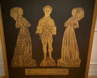 Large collection of bronze grave rubbings, done in England