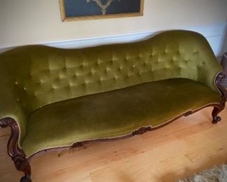 Antique green sofa