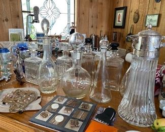 Lots of Decanters & Bar items. Retro!