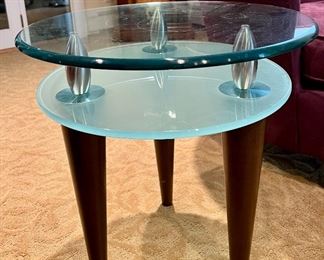 (2) Tempered Glass Side Tables
