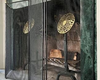 Item 8:  Folding Fireplace Screen - 53" x 31.5" (fully open): $175