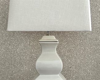 Item 10:  (2) White Table Lamps with Lucite Base - 27.5": $245 for pair