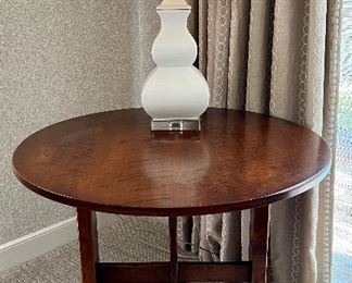 Item 11:  Round Side Table with Single Cross Stretcher - 33.75" x 28": $345