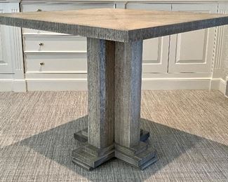 Item 15:  Gray Pedestal Table - 36"l x 36"w x 30"h: $445