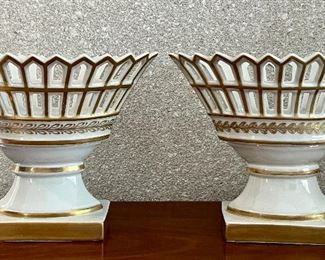 Item 22:  (2) Fluted Pierced Oval Dishes - 7.5": $75 for pair