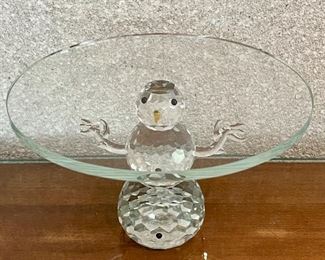 Item 25:  Snowman Cake Plate - 9" x 5.75":  $35