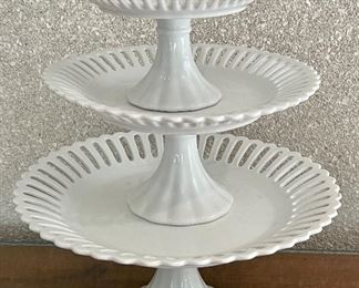 Item 30:  (3) Cake/Dessert Plates with Reticulated Edge:  $18/All