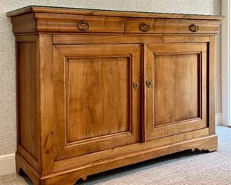 Item 42:  Pine Buffet with Glass Top - 54.25"l x 18.5"w x 37.75"h: $445