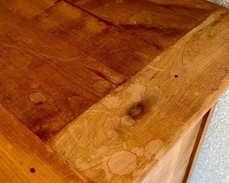 detail - please note the water marks - much less obvious when the glass is on top