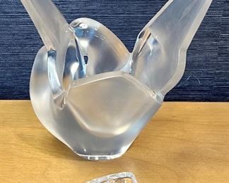 Item 51:  Llalique Dove Vase with Flower Frog (frog is a bit broken) - 8.25": $150