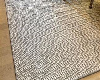 Item 61:  Tan & Ivory Zig Zag Wool Rug - 10'8" x 12':  $695