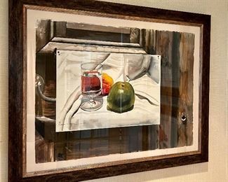Item 70:  Signed Watercolor (Still Life) - 37.5"l x 1"w x 29.5"h: $275