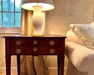 Item 72:  Antique Side Table with Brass Casters - 27"l x 18.5"w x 28.5"h: $365