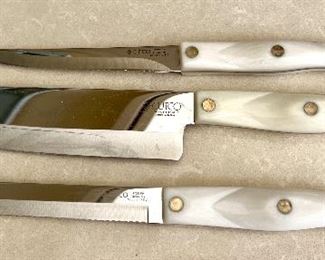 Item 85:  Cutco Knife 1721 KK (top): $35                                                   Item 86:  Cutco Knife 1728 JE (middle): $40                                                                  Item 87:  Cutco Knife 1729 KK (bottom): $35