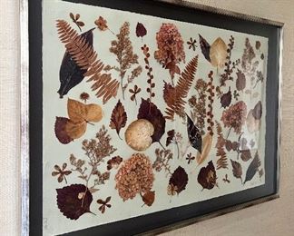 Item 93:  Framed Dried Flowers, Signed: $145