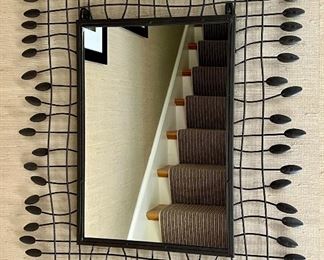 Item 95:  Metal Mirror with Petals - 25" x 31": $165