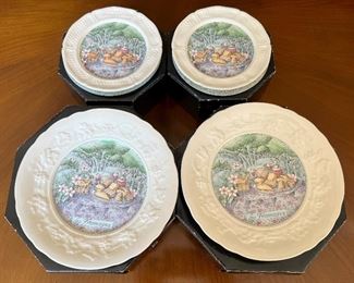 Item 96:  Gien "Les Fromages" Dishes:  $120/All                                             12 Salad & 12 Bread & Butter Plates                