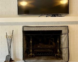Item 122:  Fireplace Tools (partial set):  $65                                                                                               Item 123:  Fireplace Screen:  $68