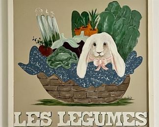 Item 130:  "Les Legumes" Oil on Board by Susan Smith - 25.25" x 25.25":  $48