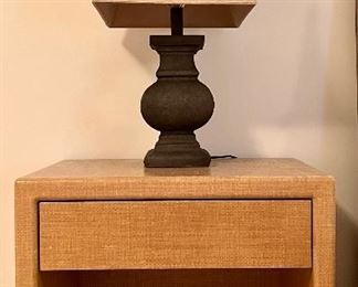 Item 135:  Raffia Nightstand with Drawer (there are some wear issues on top) - 28"l x 20.5"w x 24"h:  $165 
