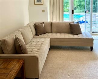 Item 147:  Contemporary Gray Sectional Sofa:  $825                                                                            Long Side - 89"l x 22"w x 29"h                                                                 Short Side - 67"l x 22"w x 29"h
