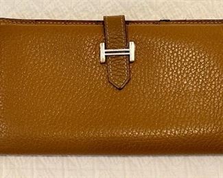 Item 166:  Hermes Epson Bearn Gusset Wallet (brown): $225