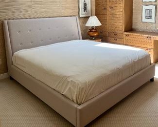 Item 186:  Mitchell Gold Upholstered King Platform Bed:  $895
